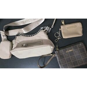 Steve Madden NYC Purse Bag Lot Crossbody Pouch Coin Zip Brown Wristlet NEW